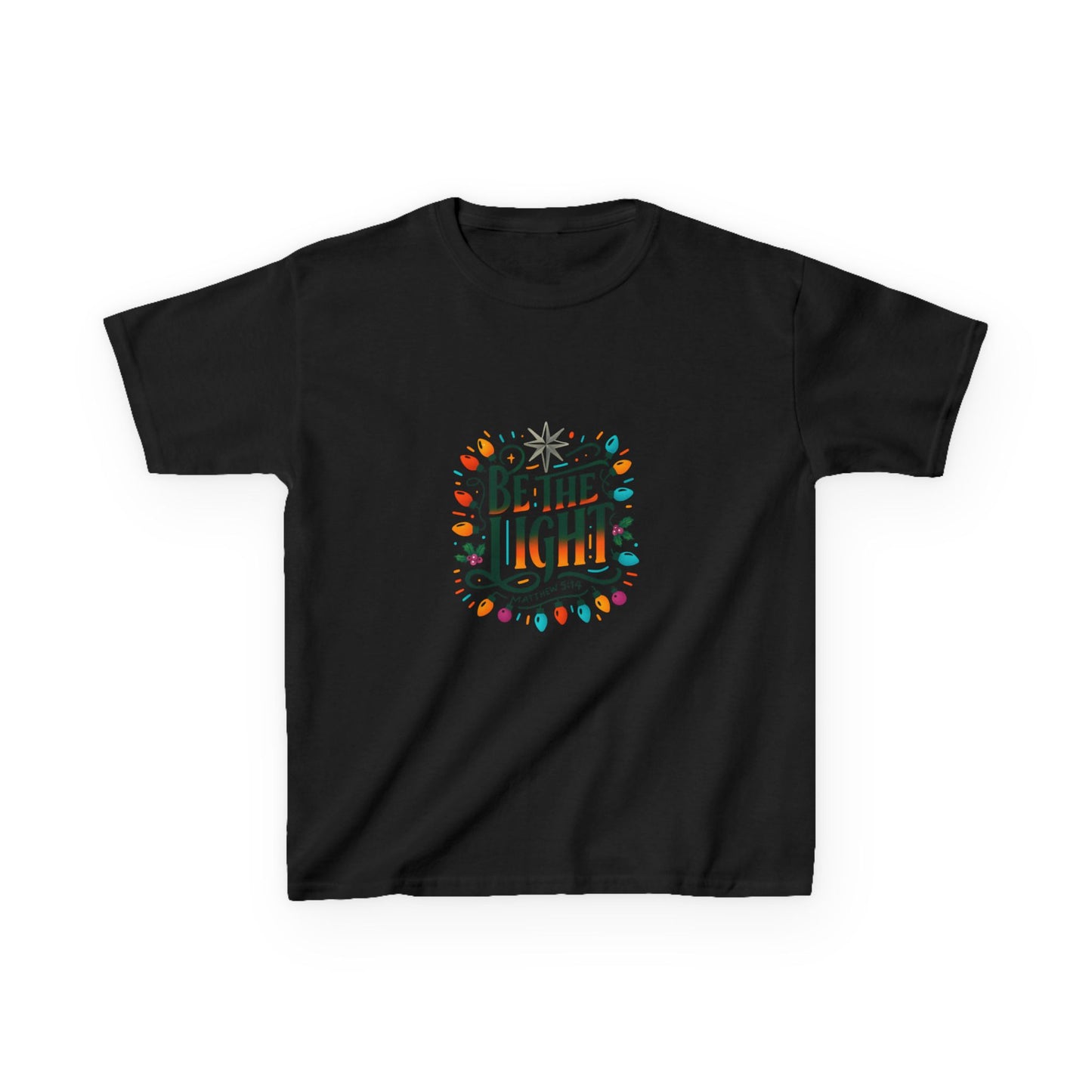 Be the Light Christmas Dinosaur Kids Tee