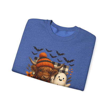 Happy Halloween Cow & Ghost Crewneck Sweatshirt