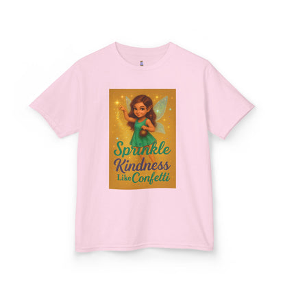 Sparkle Kindness Kids Cotton Tee - Whimsical Fairy Design, Perfect Birthday Gift, Playtime Apparel, Encouraging Message, Kids Fashion