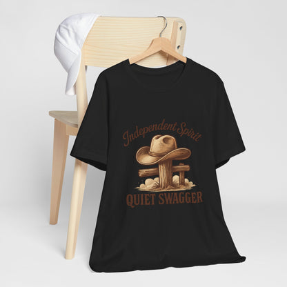 Quiet Swagger Cowboy Tee — Independent Spirit Western T-Shirt