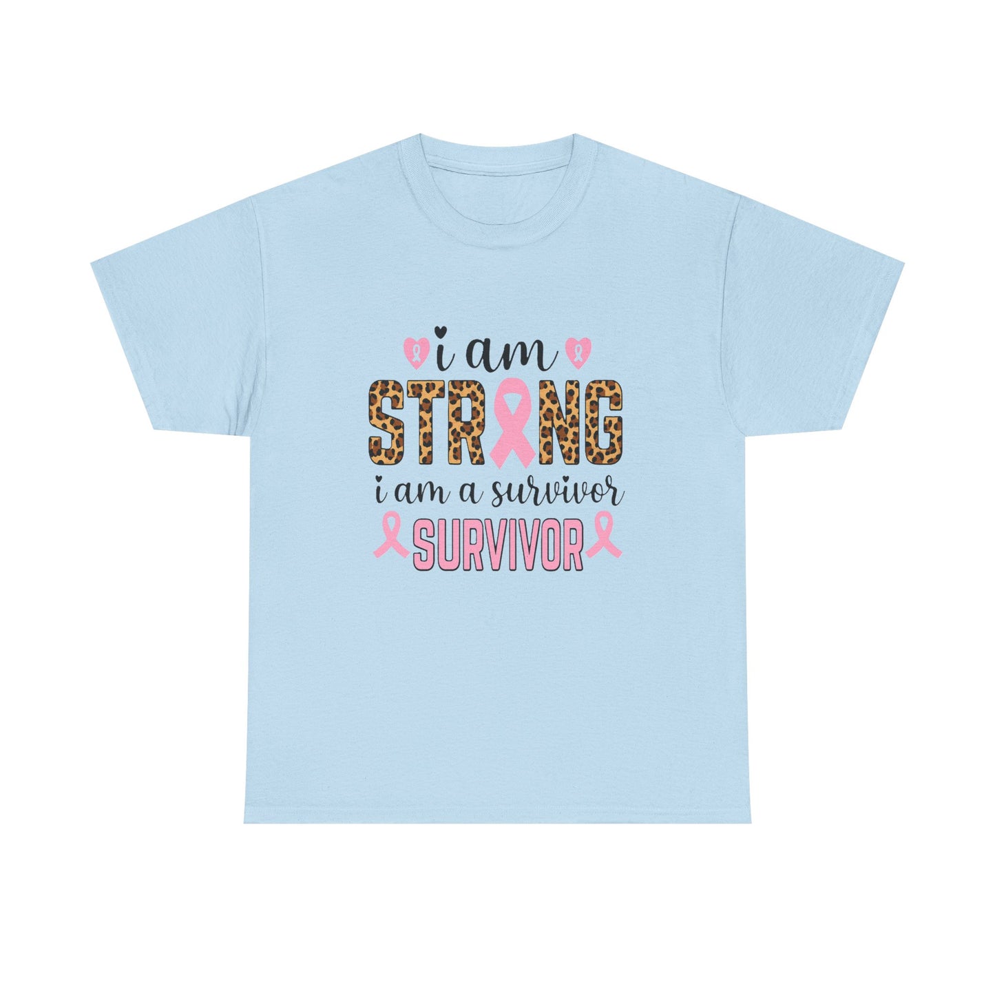 Strong Survivor Leopard Print Breast Cancer Tee