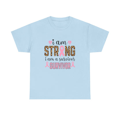 Strong Survivor Leopard Print Breast Cancer Tee