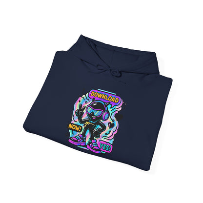 Psychedelic Alien Skate Hoodie — "Down Lord" Neon Graphic Pullover