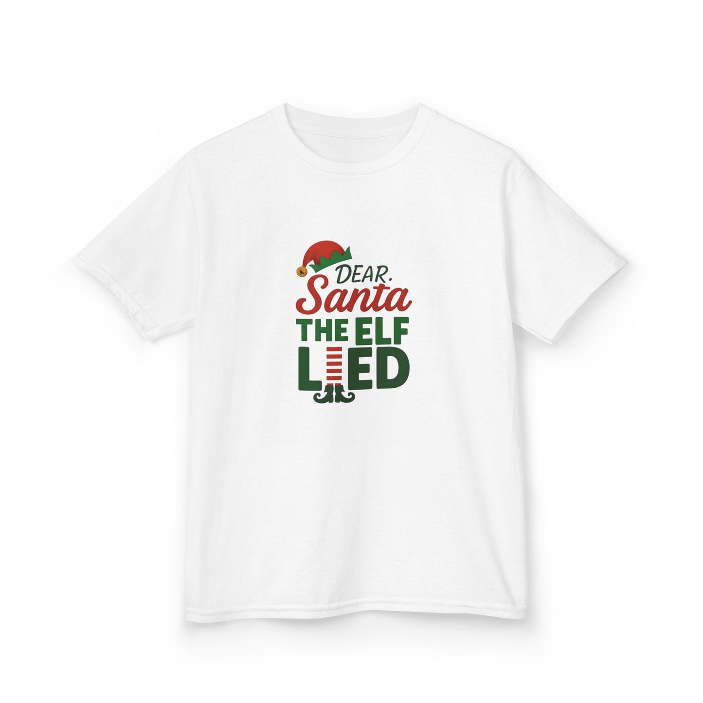 Dear Santa, The Elf Lied! Kids' Christmas Tee