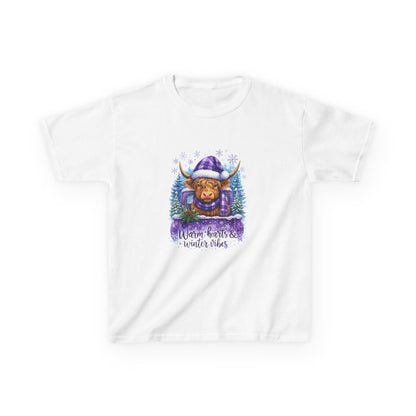Highland Cow in Purple Truck Christmas Tee