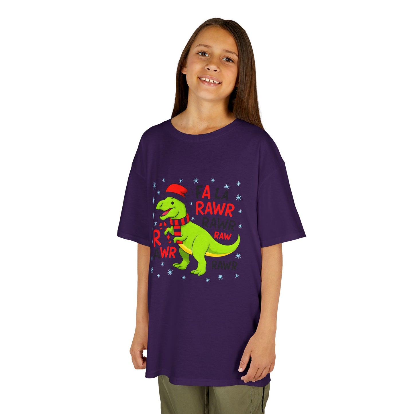 Holiday Dinosaur Kids Tee, Christmas Shirt, Fun Dinosaur T-Shirt, Kids Party Outfit, Cute Graphic Tee, Gift for Kids