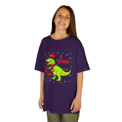 Holiday Dinosaur Kids Tee, Christmas Shirt, Fun Dinosaur T-Shirt, Kids Party Outfit, Cute Graphic Tee, Gift for Kids