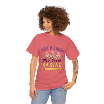 Baking Lover Tee with Cupcake and Rolling Pin Design
