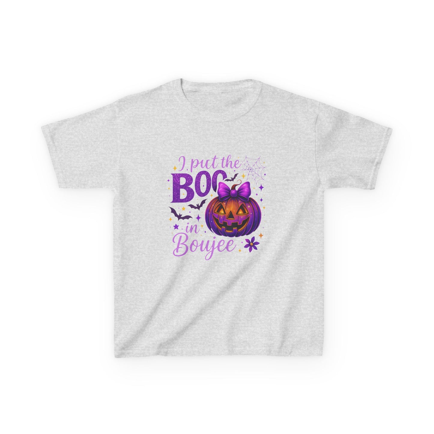 Boujee Boo Halloween Kids Tee - Glittery Pumpkins