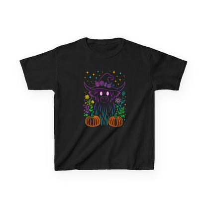 Halloween Highland Cow Tee - Spooky & Cute Kids Shirt