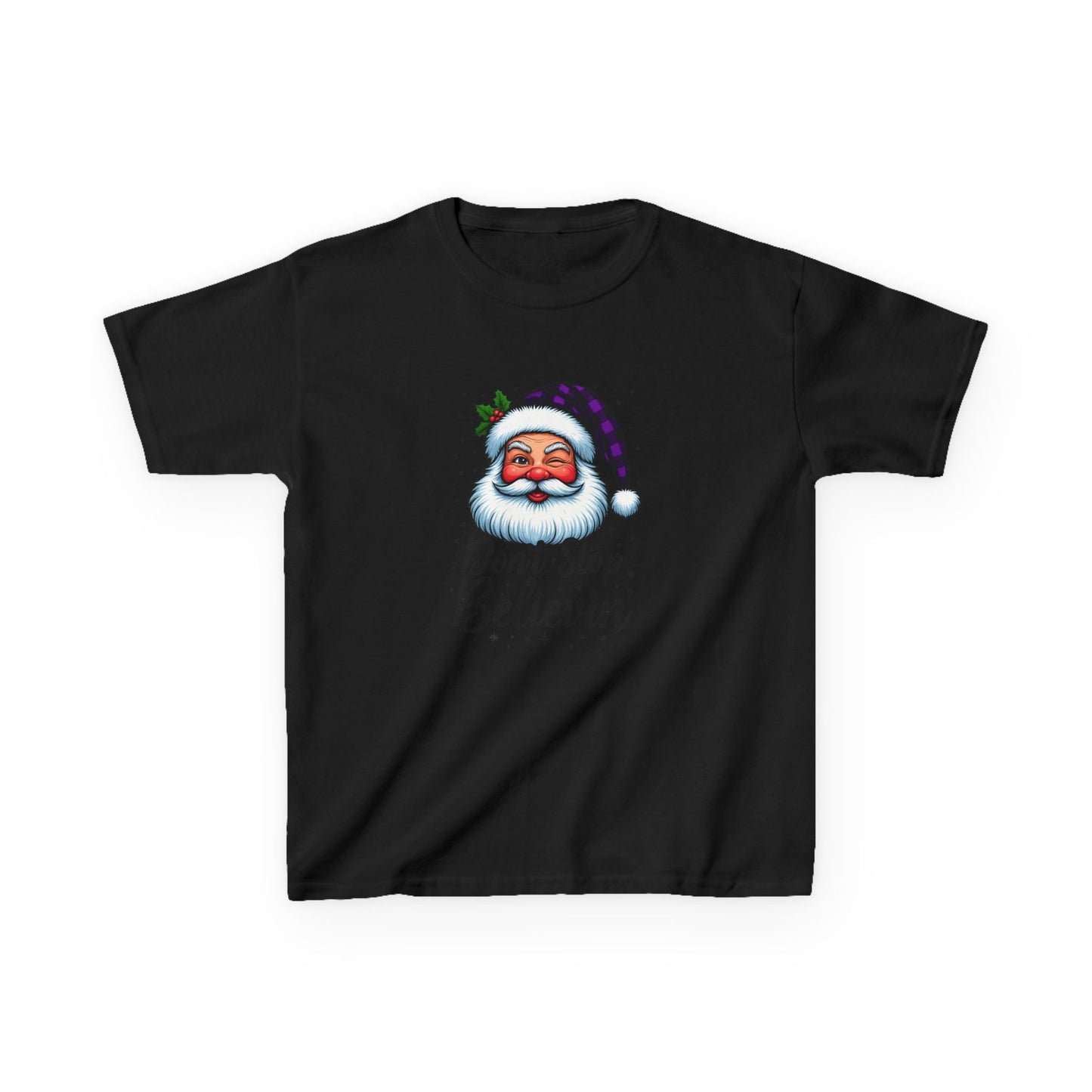 Santa Dino Believin' Kids Tee - Christmas Fun!