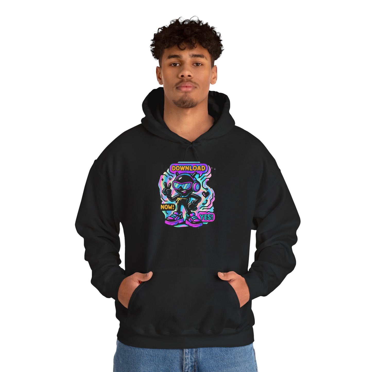 Psychedelic Alien Skate Hoodie — "Down Lord" Neon Graphic Pullover