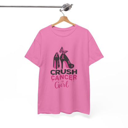 Crush Cancer Girl Tee: High Heels, Pink Ribbon, Hope