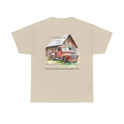 Rustic Farmhouse Unisex Tee, Country Style Shirt, Vintage Truck Tee, Back to Nature Apparel, Ideal Gift for Farm Lovers