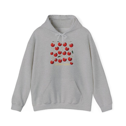 Cherry Pattern Hoodie — Cute Red Cherry Graphic Sweatshirt ("Cherry Koma")