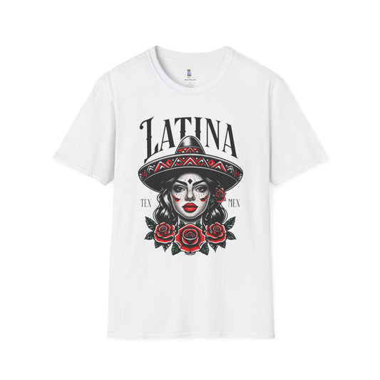 Latina Floral Graphic T-Shirt, Casual Wear, Cultural Pride Tee, Fashion for Latinas, Gifts for Her, Summer Style