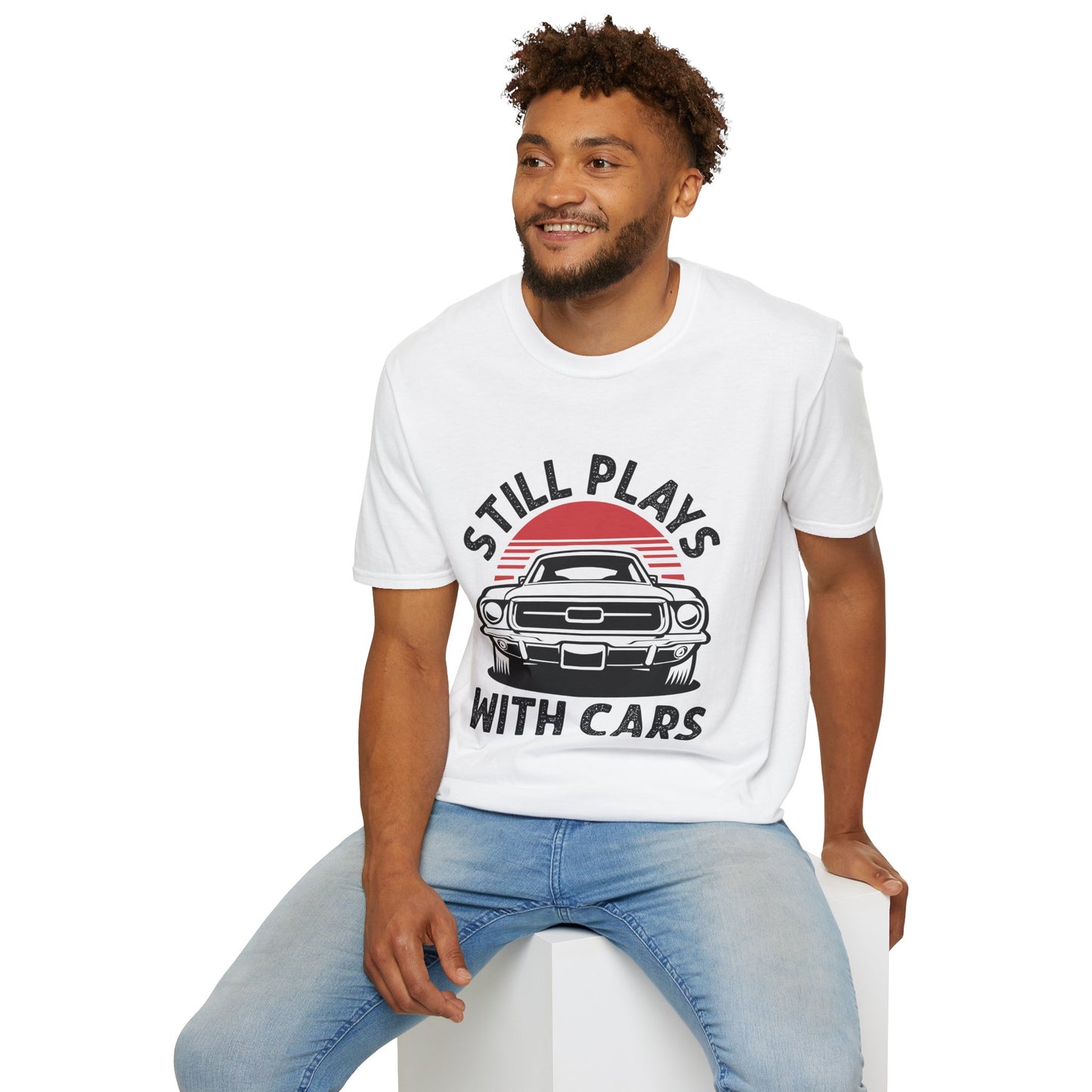 Retro Car Enthusiast T-Shirt, Still Plays with Cars Tee, Gift for Men, Vintage Auto Lover Shirt, Casual Wear, Birthday Present