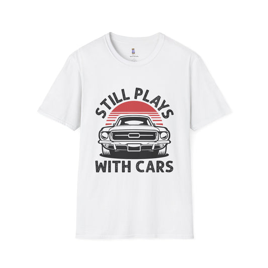 Retro Car Enthusiast T-Shirt, Still Plays with Cars Tee, Gift for Men, Vintage Auto Lover Shirt, Casual Wear, Birthday Present