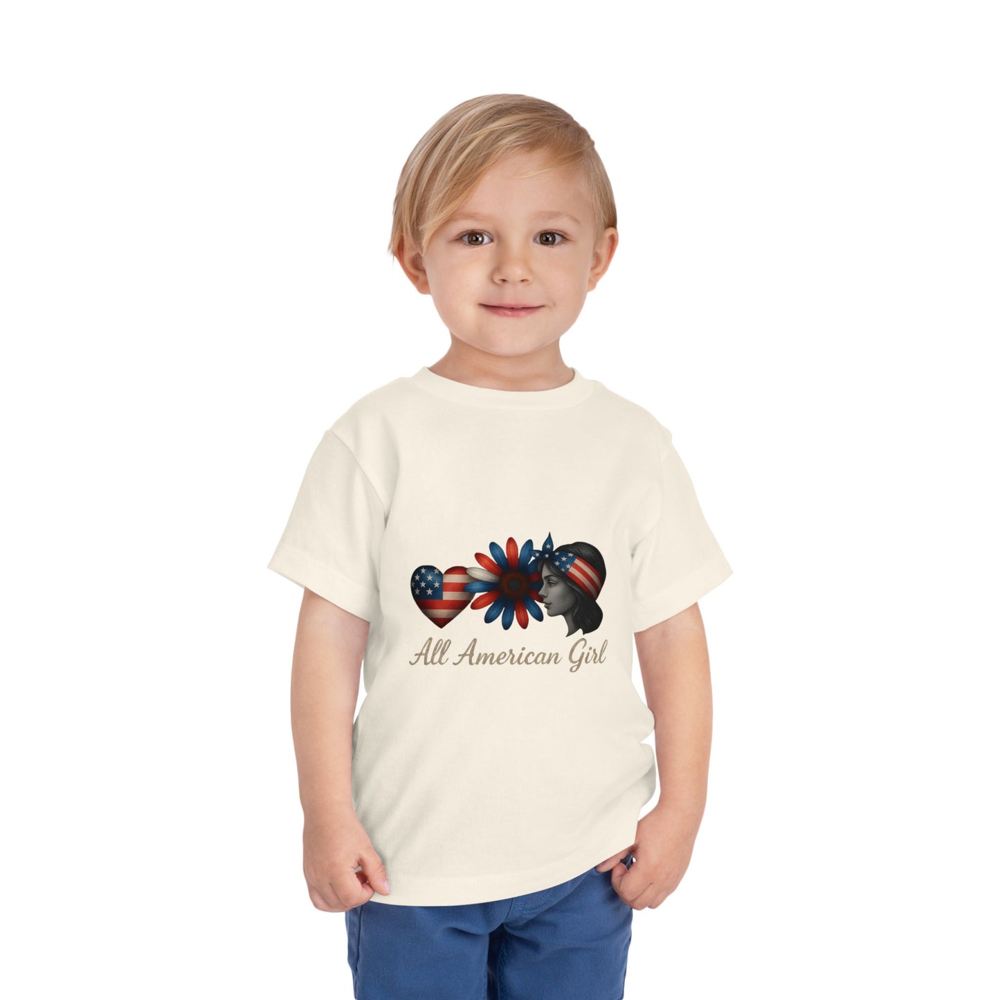 All American Girl Heart & Flower Tee