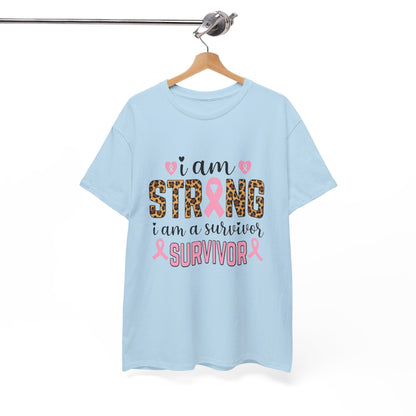 Strong Survivor Leopard Print Breast Cancer Tee