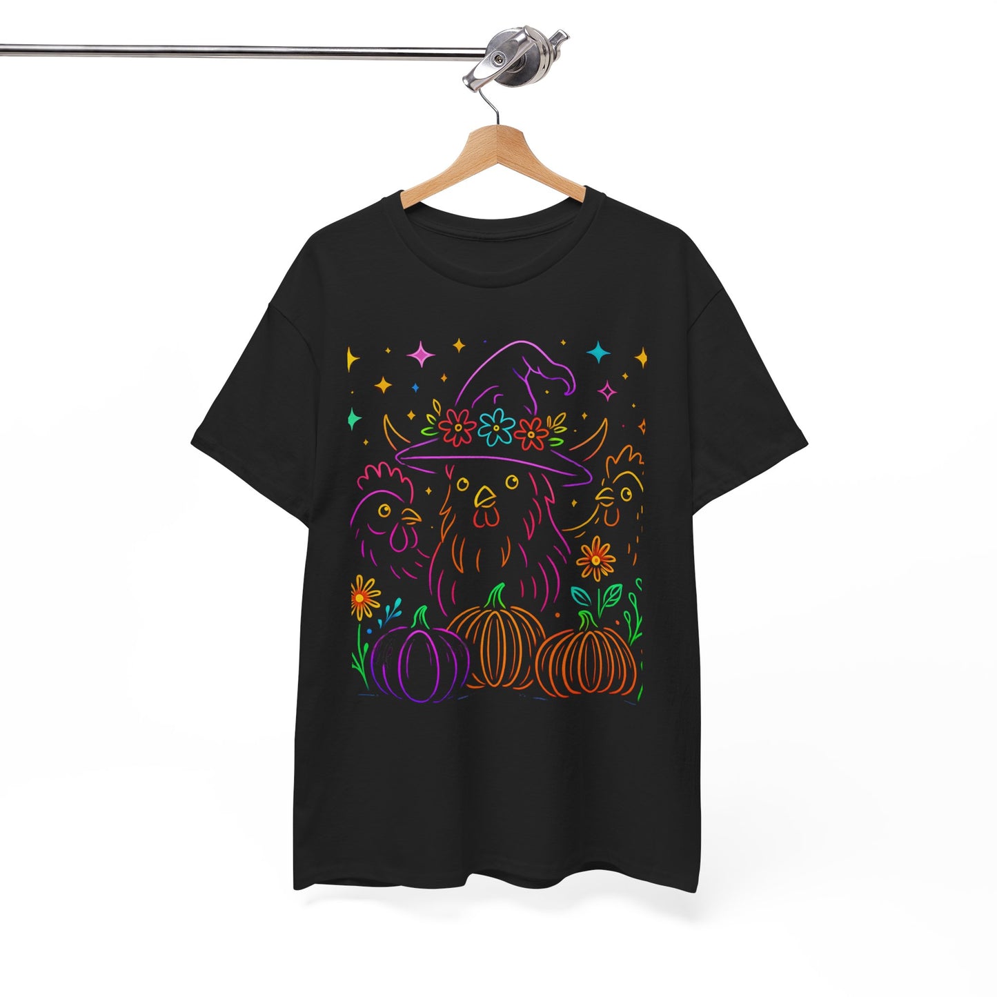 Witchy Chicken Tee – Magical Halloween Pumpkin Shirt