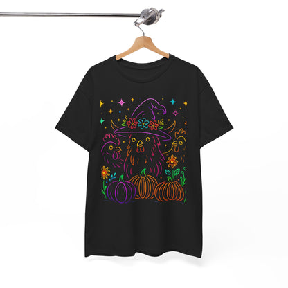 Witchy Chicken Tee – Magical Halloween Pumpkin Shirt