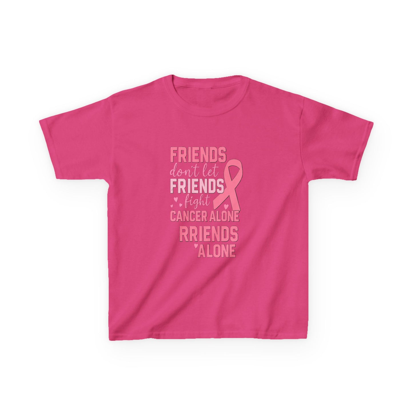 Friends Fight Cancer Alone Tee - Pink Ribbon Kids Shirt