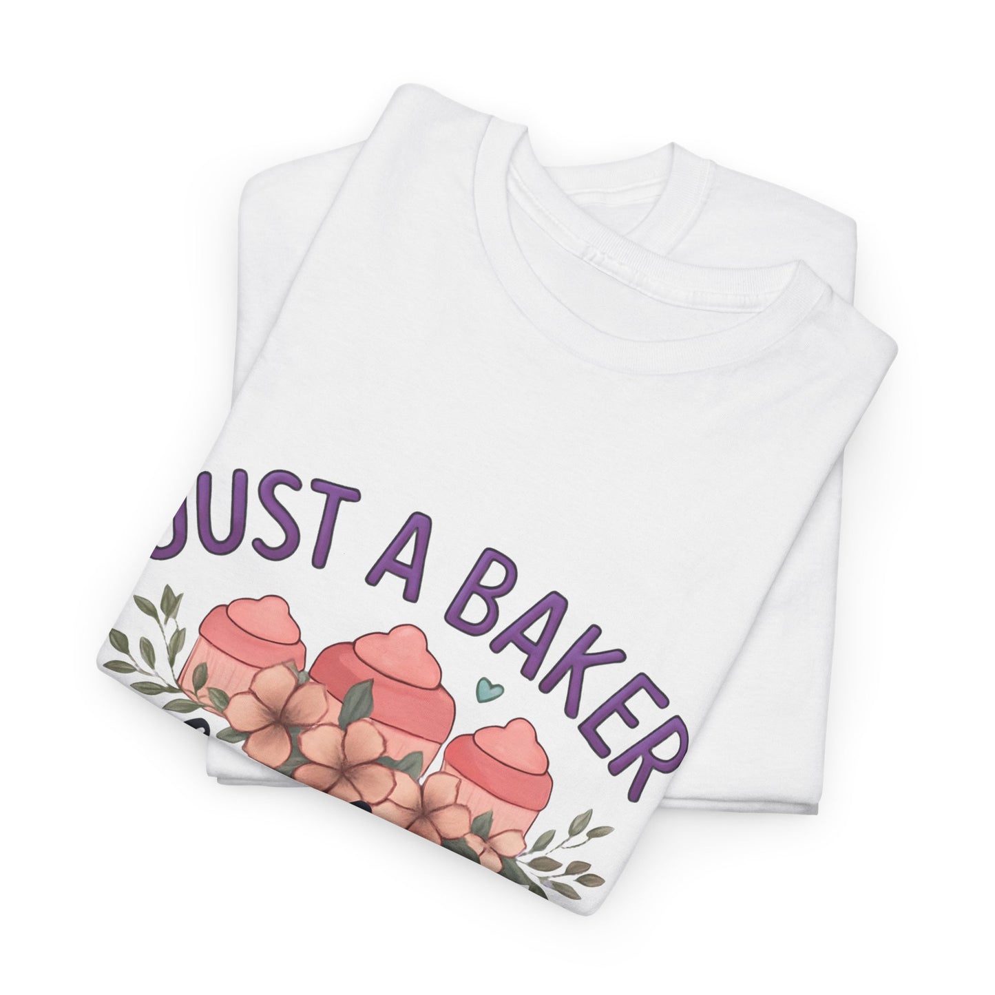 Baking Lover Tee with Cupcake and Rolling Pin Design