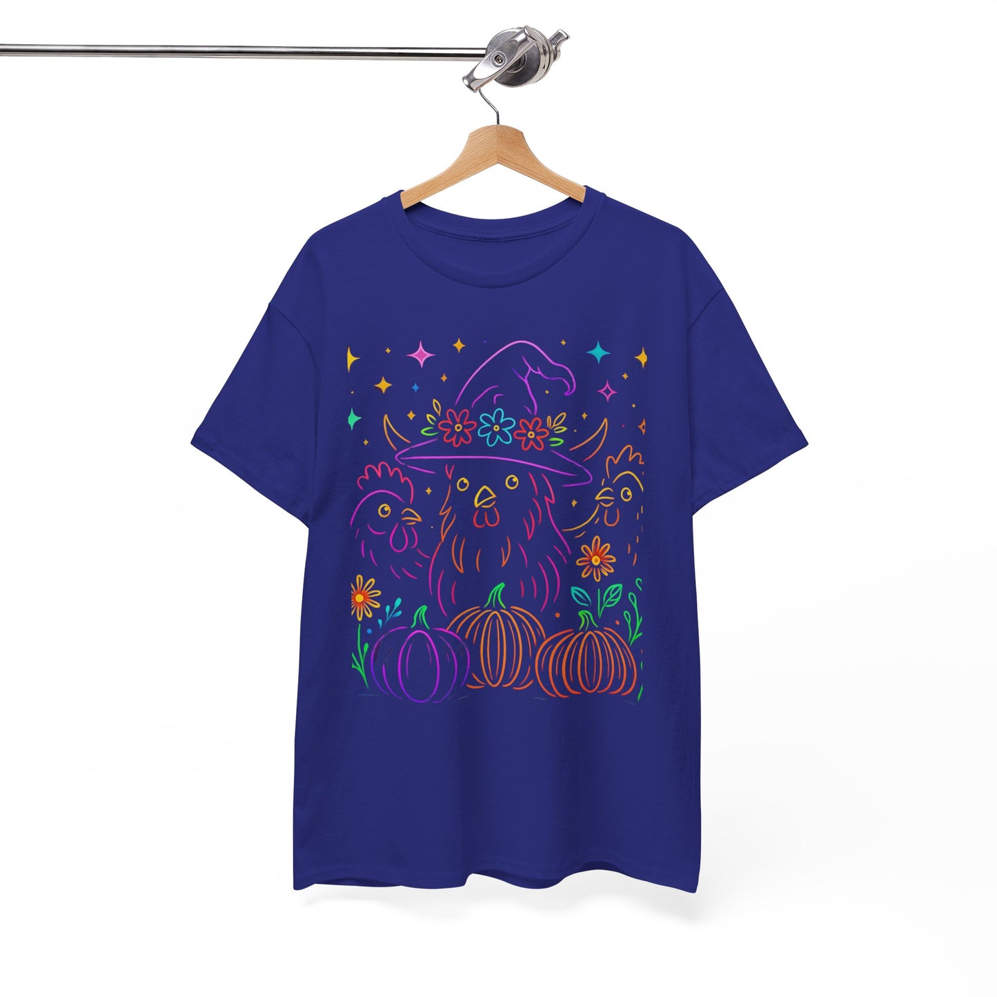 Witchy Chicken Tee – Magical Halloween Pumpkin Shirt