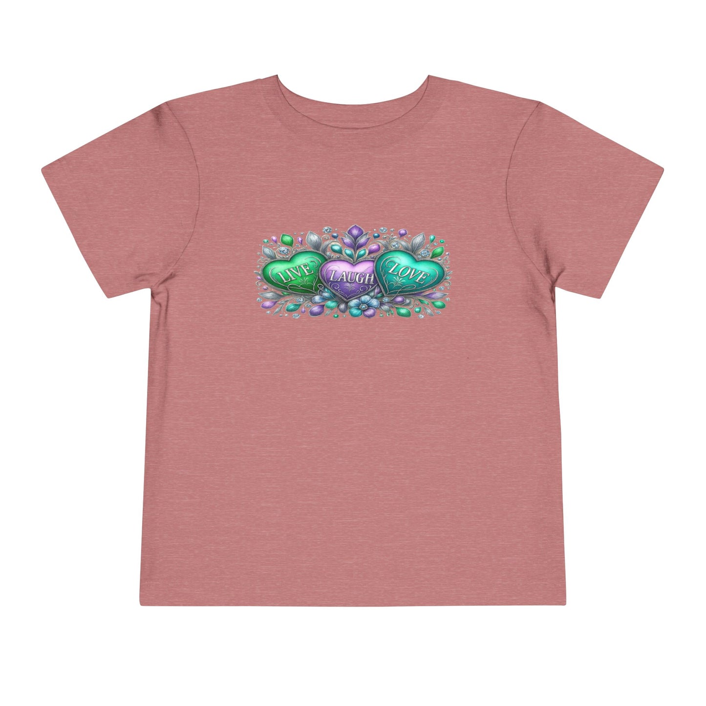 Toddler Tee Live Laugh Love Floral Design