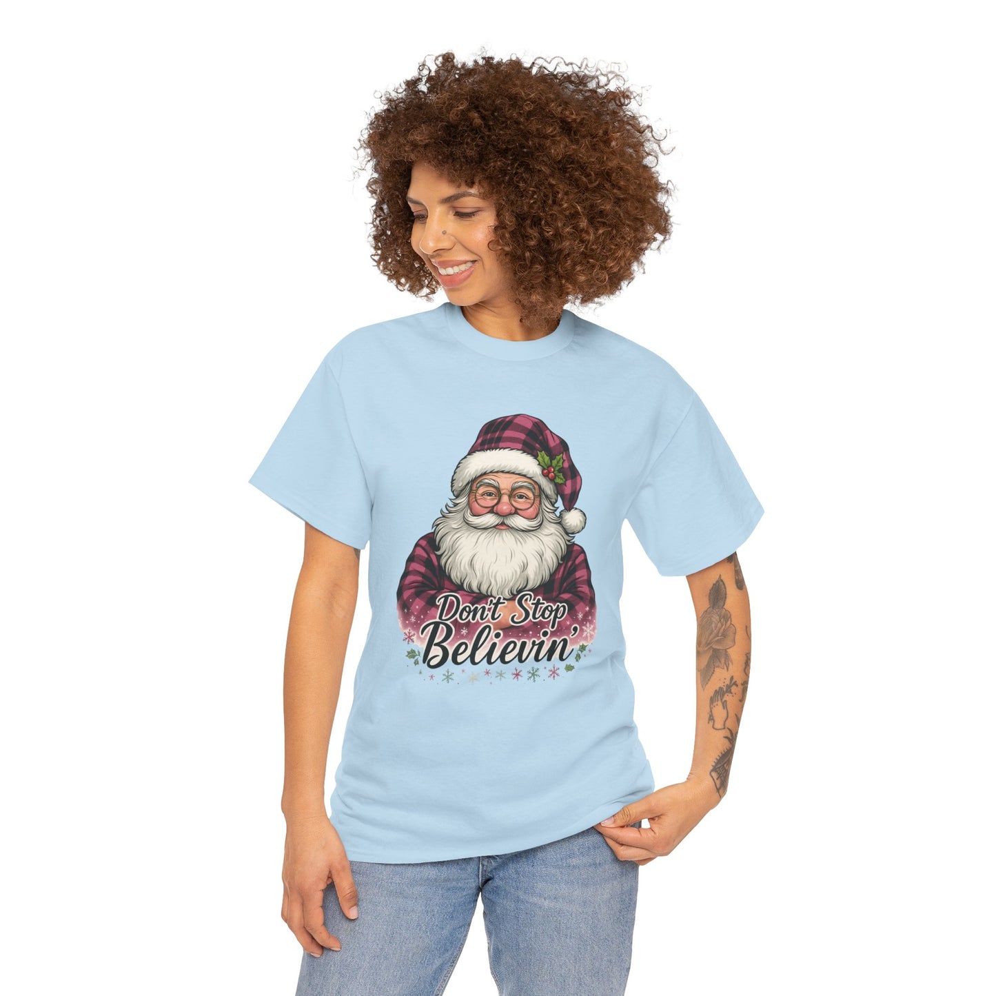 Don't Stop Believin' Santa - Holiday Tee