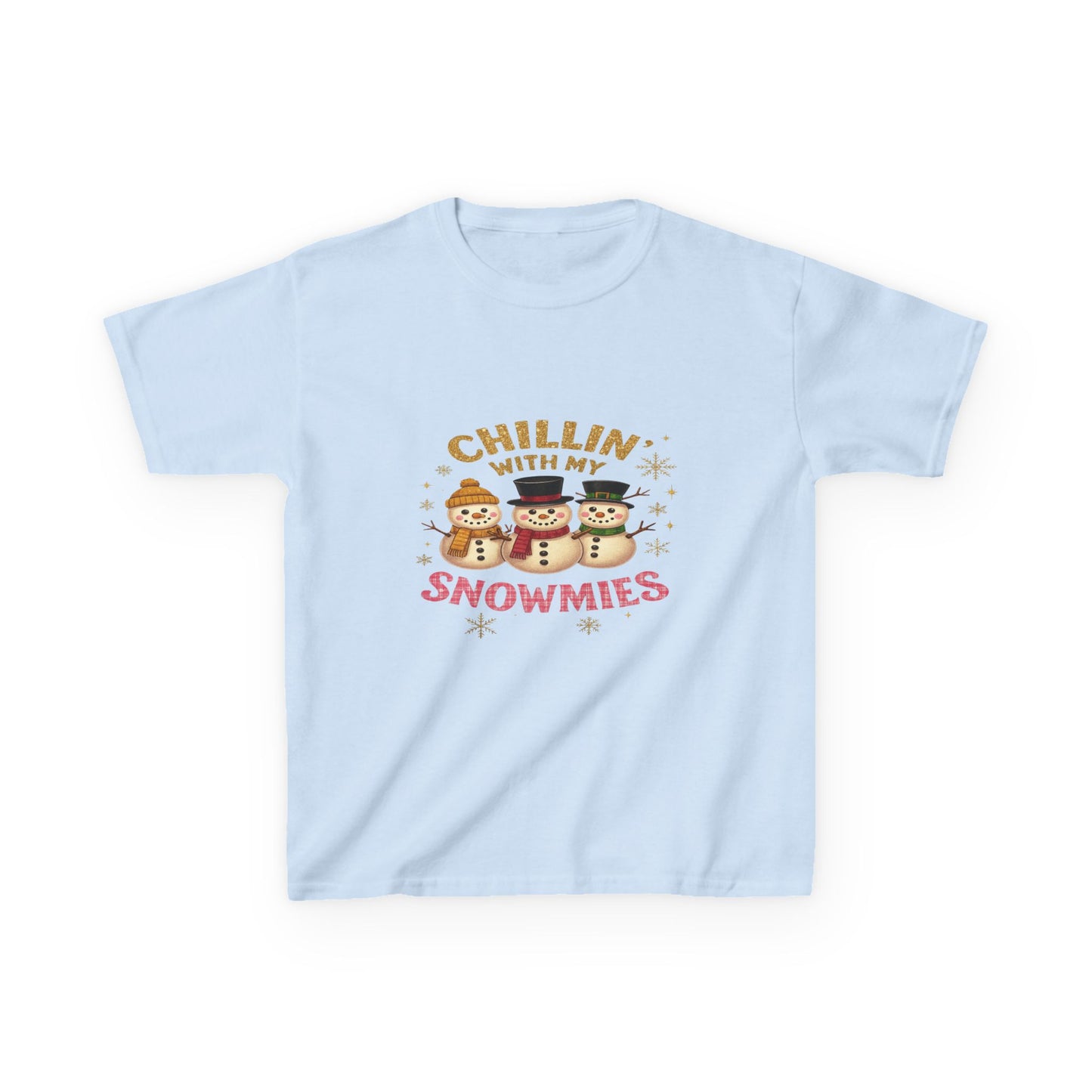 Chillin' with My Snowmies - Holiday Dinosaur Kids Tee