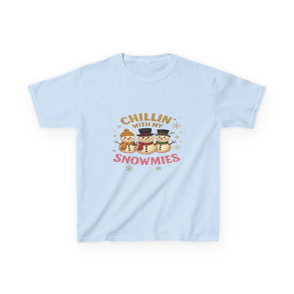 Chillin' with My Snowmies - Holiday Dinosaur Kids Tee