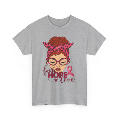 Hope, Faith & Love: Pink Ribbon Awareness Tee