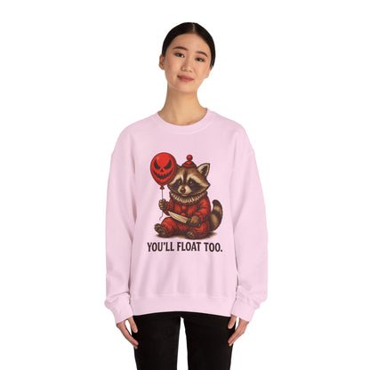 Creepy Clown Raccoon Halloween Sweatshirt