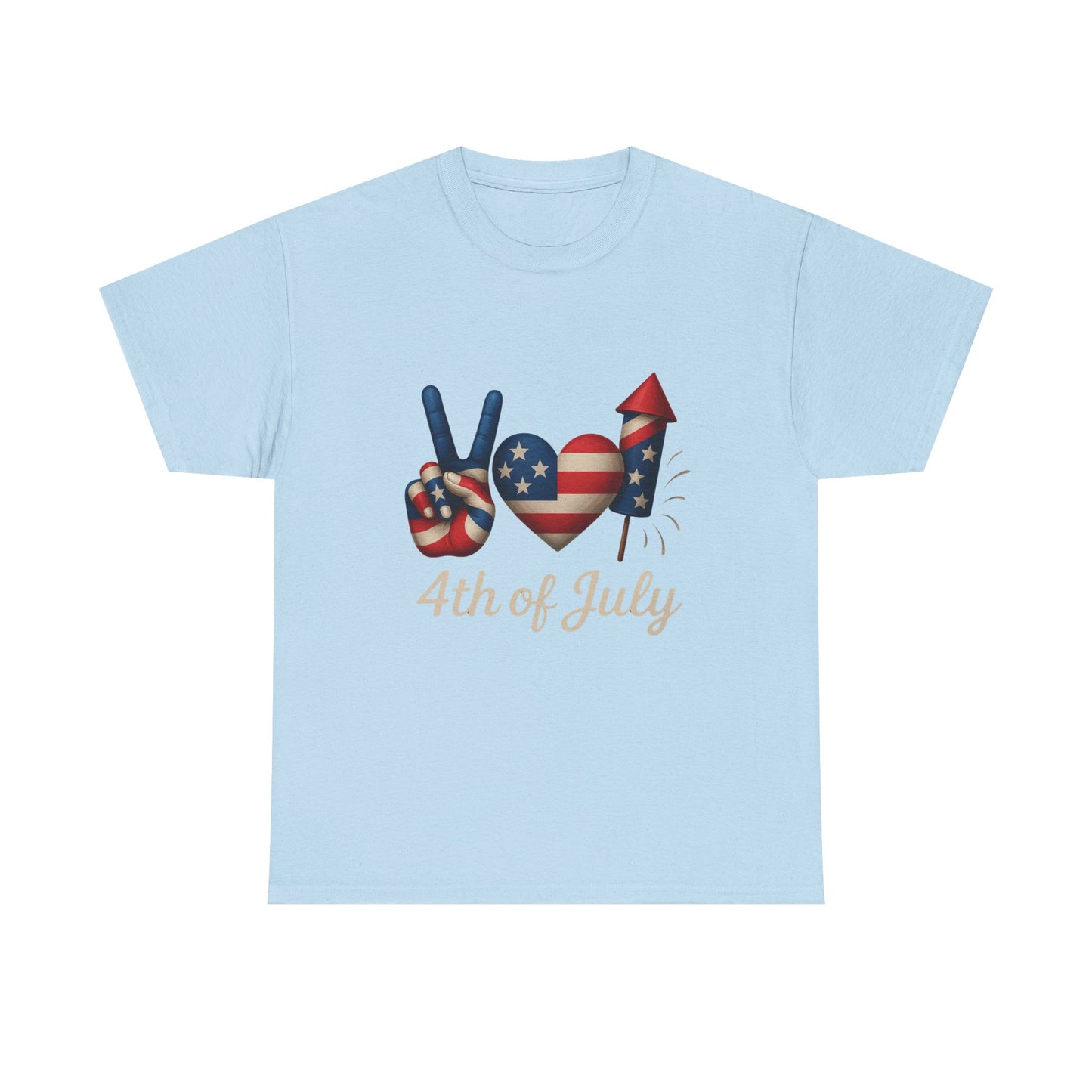 Peace Love Fireworks Tee – Patriotic 4th of July Shirt