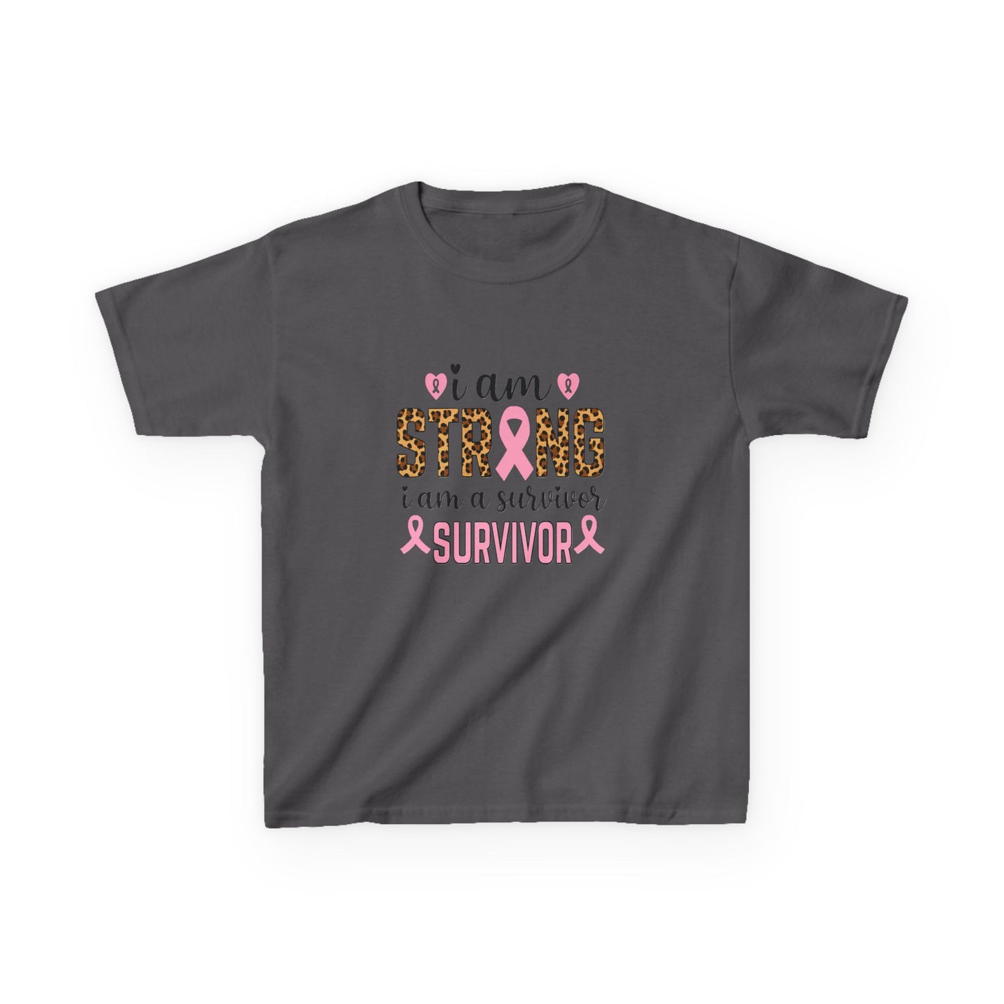 Breast Cancer Awareness Dinosaur Tee - I Am Strong Survivor