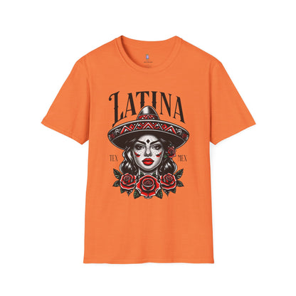Latina Floral Graphic T-Shirt, Casual Wear, Cultural Pride Tee, Fashion for Latinas, Gifts for Her, Summer Style