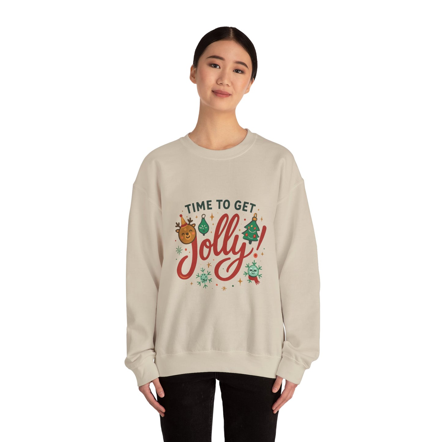 Holiday Sweatshirt - "Time to Get Jolly!" Christmas Crewneck