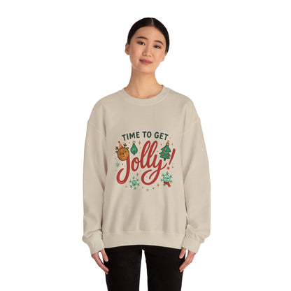 Holiday Sweatshirt - "Time to Get Jolly!" Christmas Crewneck