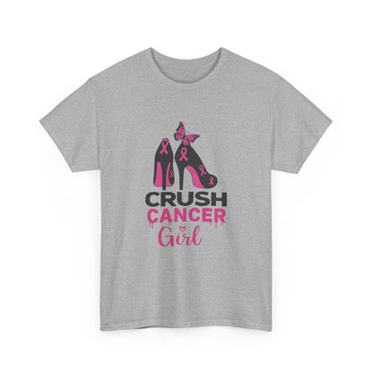 Crush Cancer Girl Tee: High Heels, Pink Ribbon, Hope