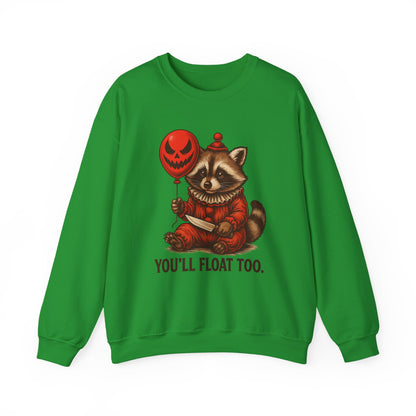 Creepy Clown Raccoon Halloween Sweatshirt