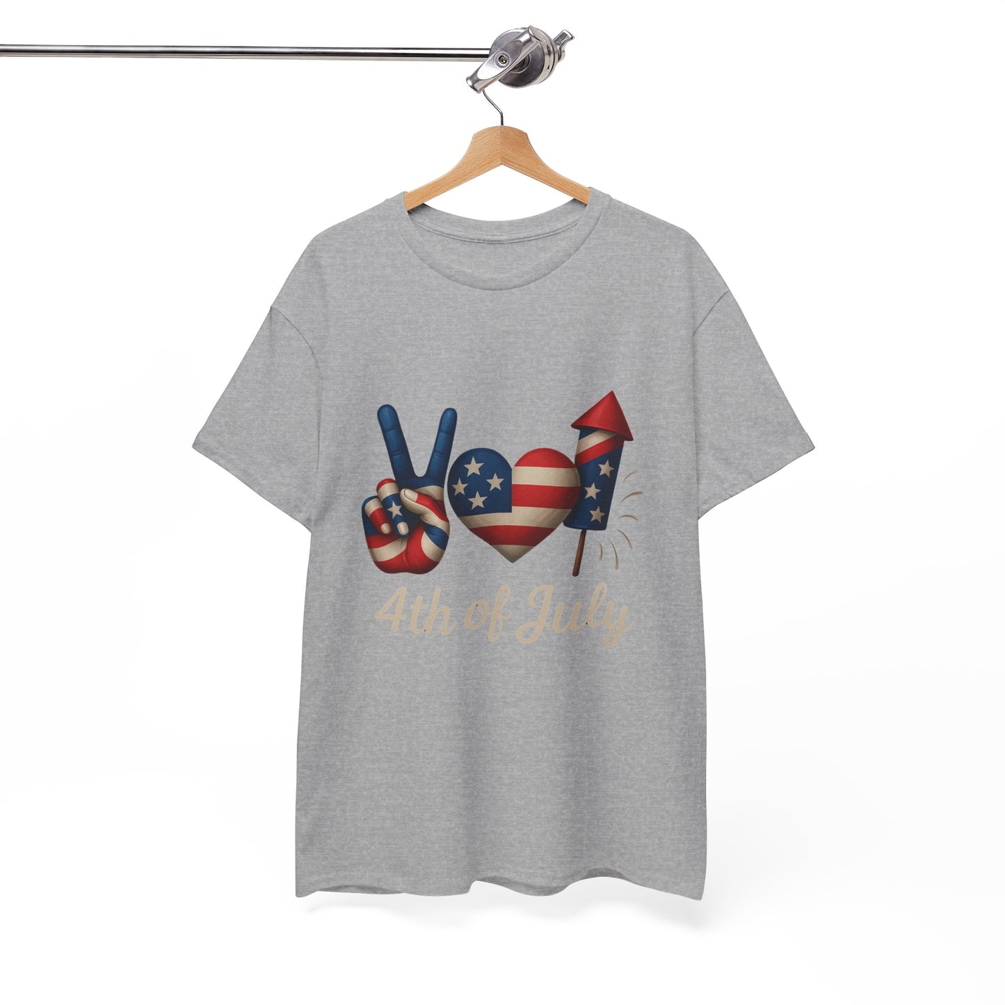 Peace Love Fireworks Tee – Patriotic 4th of July Shirt
