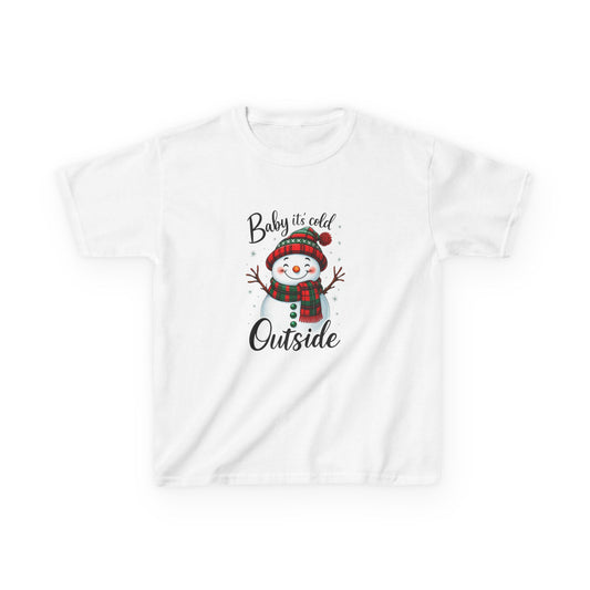 Baby It's Cold Outside Snowman Dinosaur Kids Tee