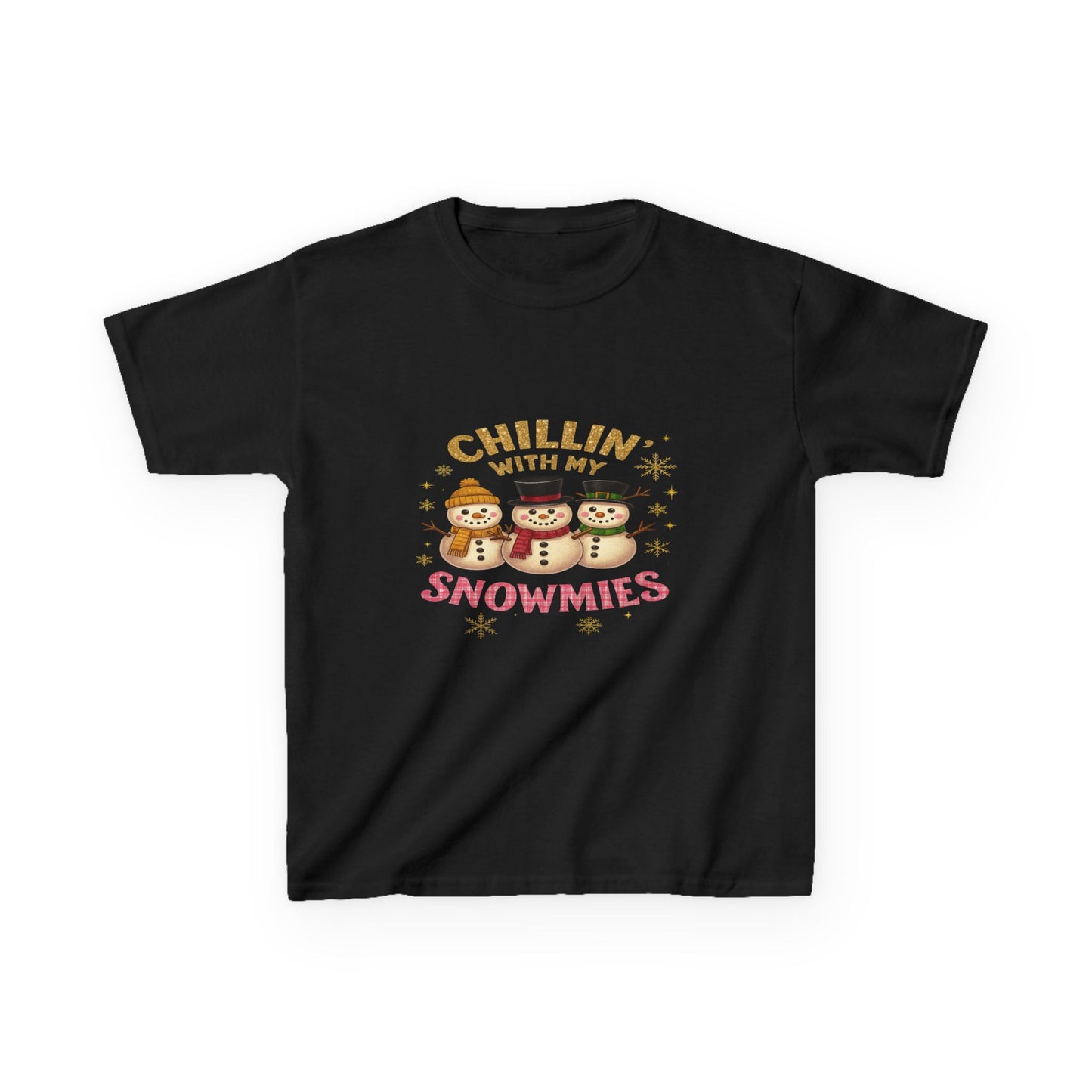 Chillin' with My Snowmies - Holiday Dinosaur Kids Tee