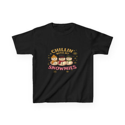 Chillin' with My Snowmies - Holiday Dinosaur Kids Tee