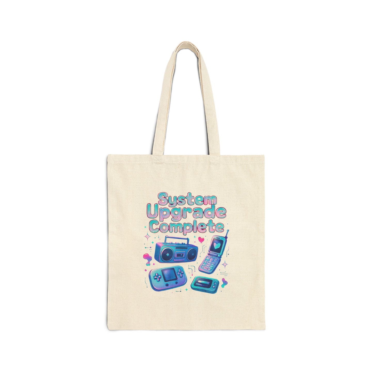 System Upgrade Complete Tote Bag — Retro Gaming Cotton Canvas Tote