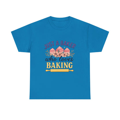 Baking Lover Tee with Cupcake and Rolling Pin Design