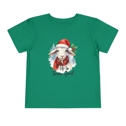 Up to Snow Good Goat Toddler Christmas Tee