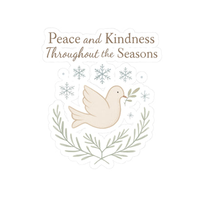 Peace and Kindness Dove Sticker — Kiss-Cut Inspirational Laptop Sticker
